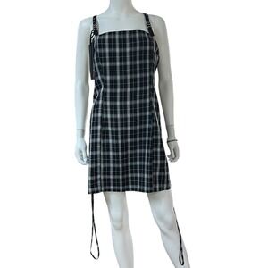Punk Rave Plaid‎ Dress Women 3XL Black White Gothic Sexy Mini Costumes